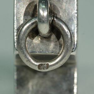 Victorian Celtic Black Enamel Silver Cross Pendant