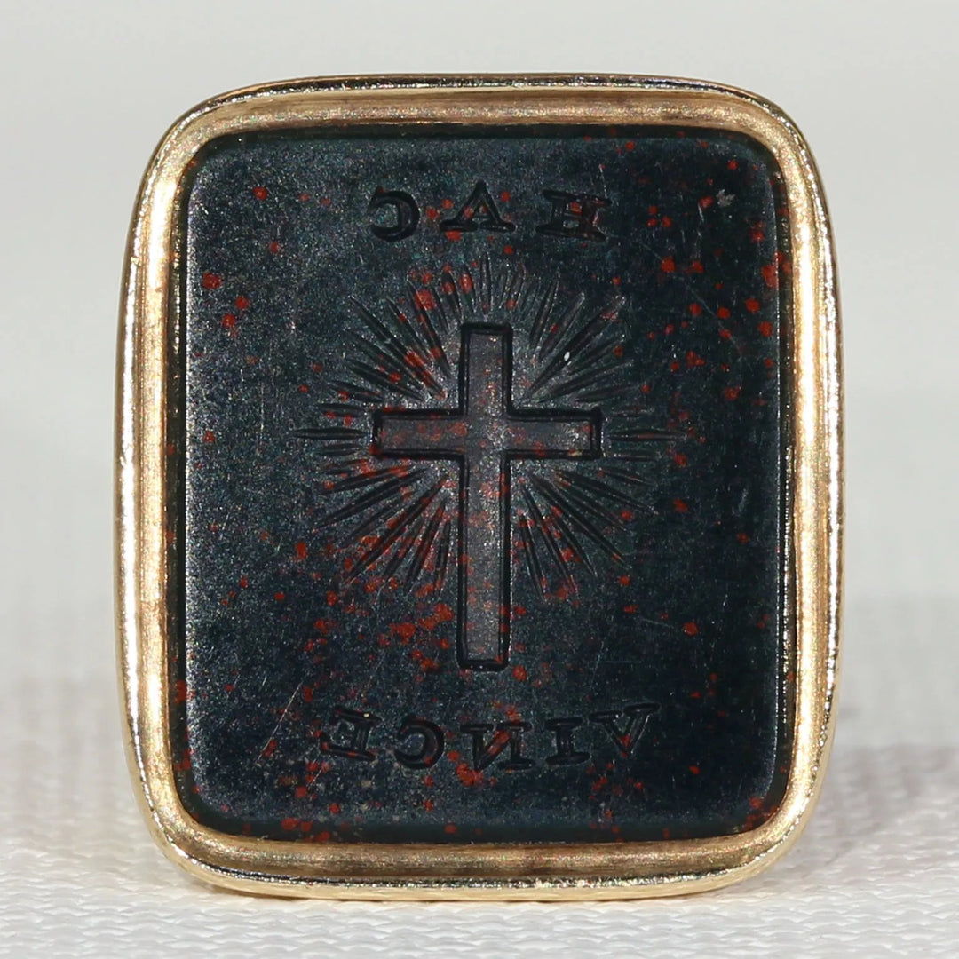Victorian Cross Carved Intaglio Seal Pendant