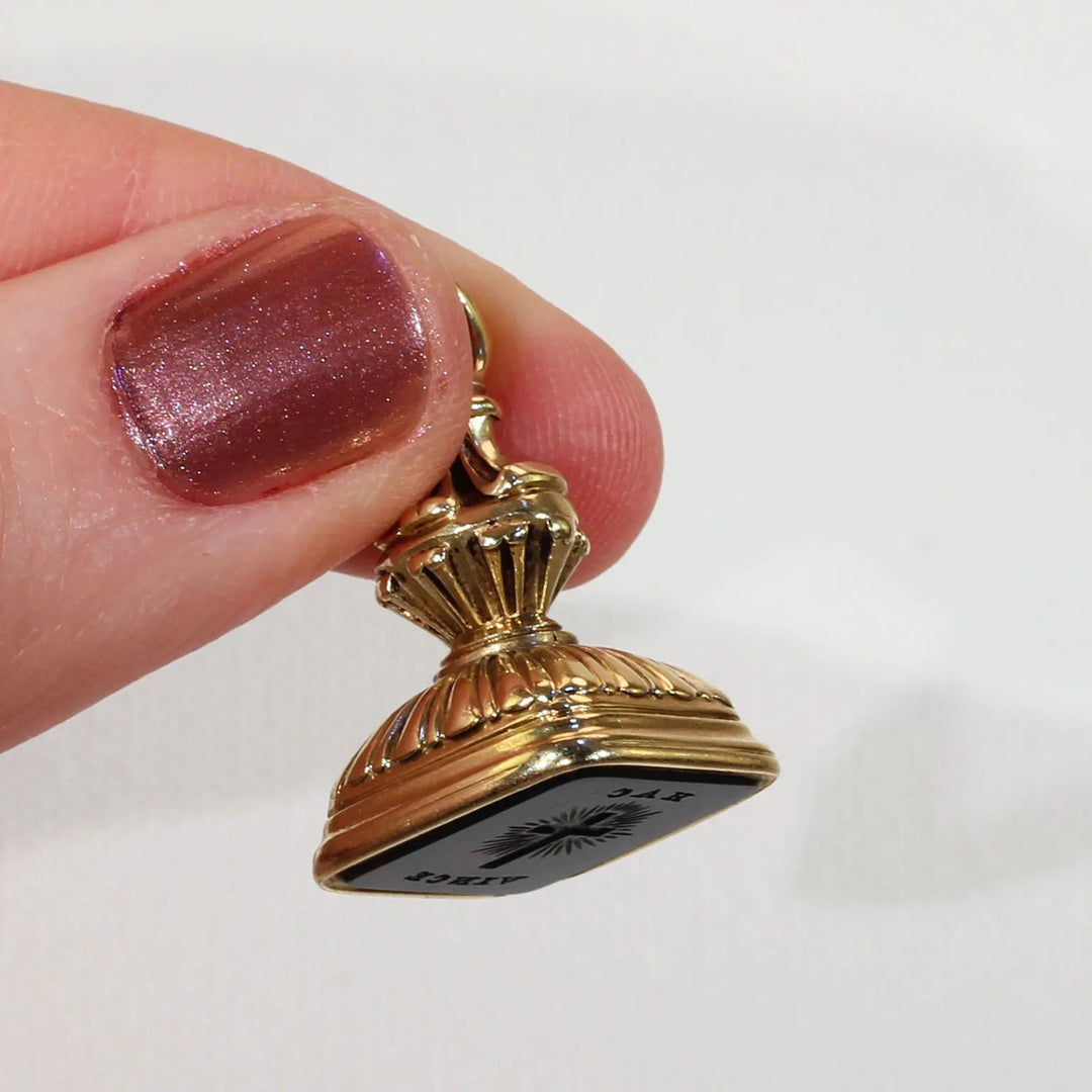 Victorian Cross Carved Intaglio Seal Pendant