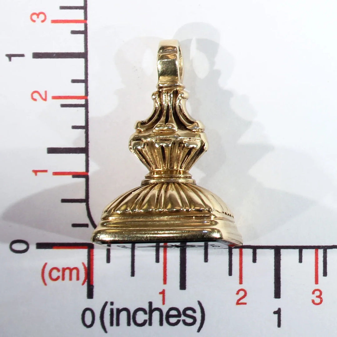 Victorian Cross Carved Intaglio Seal Pendant