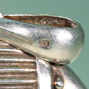 Victorian Embossed Silver Locket Button Design