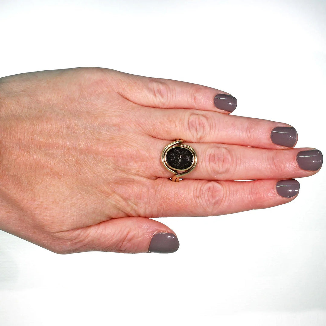 Victorian Era Tassie Seal Ring 14k Gold Intaglio Signet