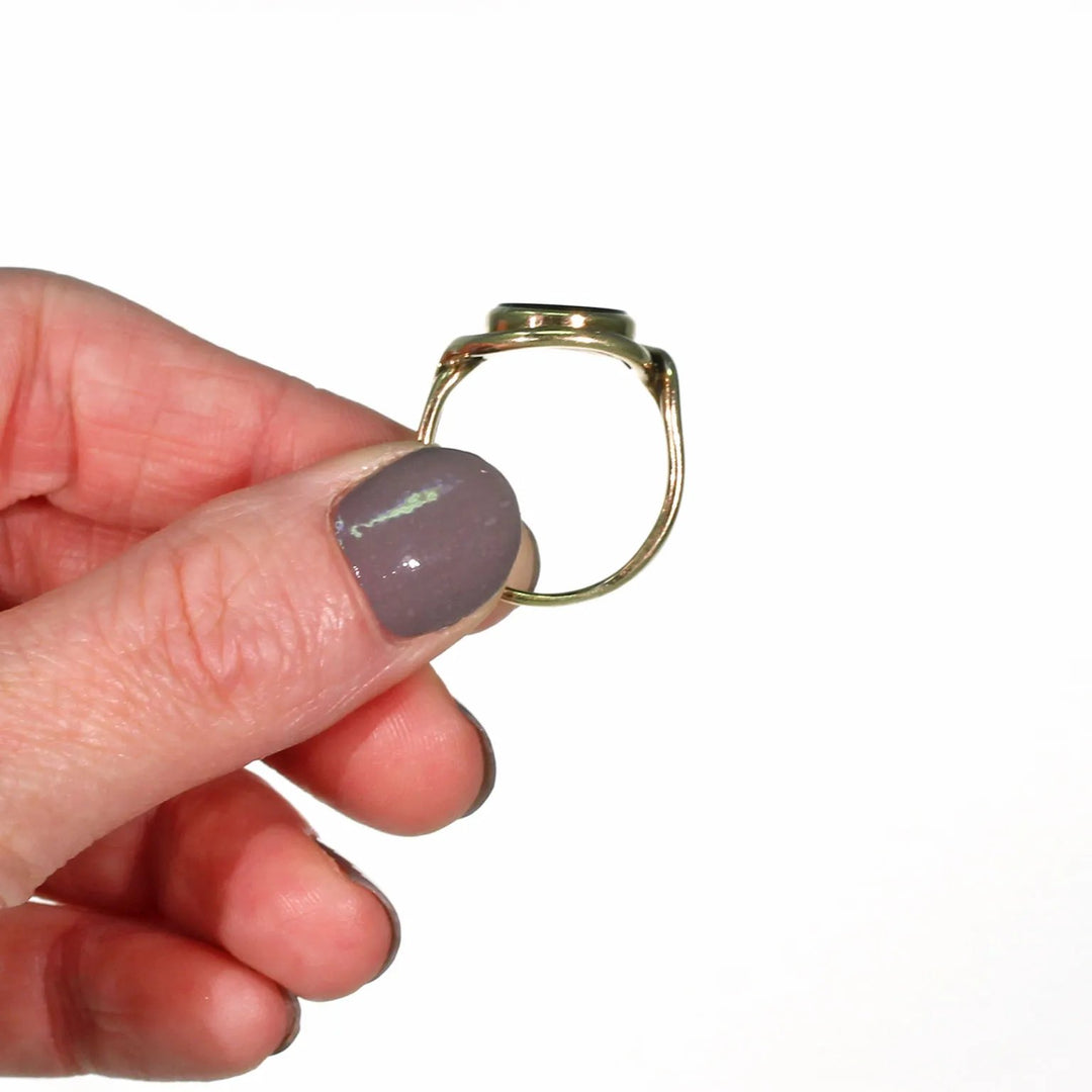 Victorian Era Tassie Seal Ring 14k Gold Intaglio Signet