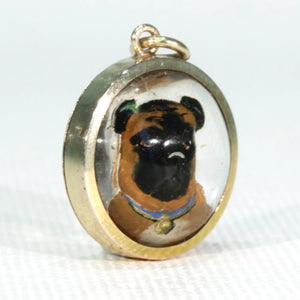 Victorian Essex Crystal Pug Dog Pendant