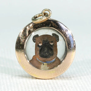 Victorian Essex Crystal Pug Dog Pendant