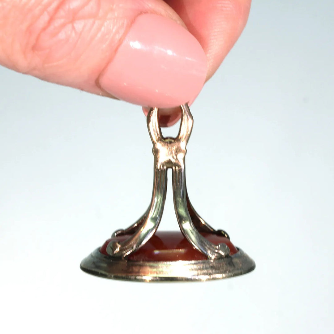 Victorian Gold Carnelian Armorial Seal Fob Pendant 9k Gold