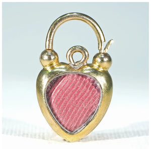 Victorian Gold Garnet Heart Lock Pendant Locket
