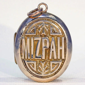 Victorian Gold Mizpah Locket Pendant