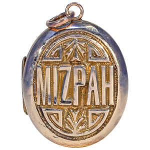 Victorian Gold Mizpah Locket Pendant