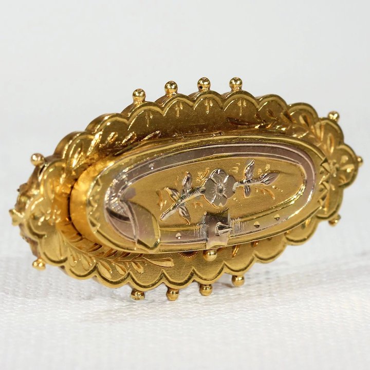Victorian Hidden Message Brooch Pin 'Forget Me Not'