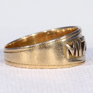 Victorian Mizpah 18k Gold Band Ring