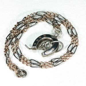 Victorian Niello Horseshoe Crop Necklace Niello Chain
