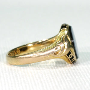 Victorian Sardonyx Memorial Ring 18k Gold In Memory Of