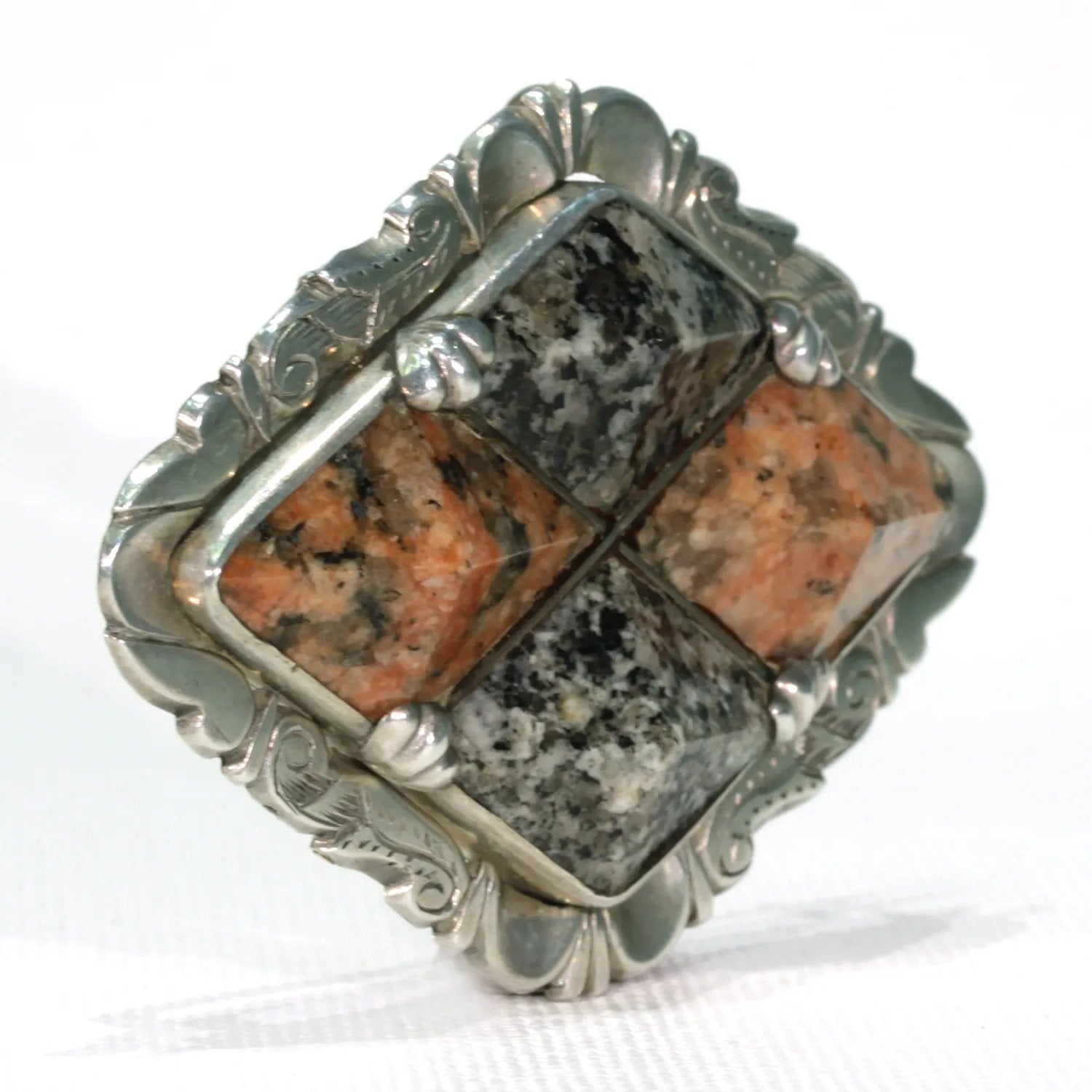 Victorian Scottish Granite Silver Brooch Dated 1867