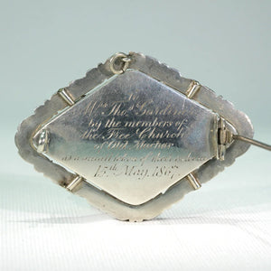 Victorian Scottish Granite Silver Brooch Dated 1867