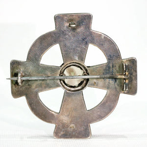 Victorian Scottish Pebble Brooch Pin Agate Bloodstone Silver