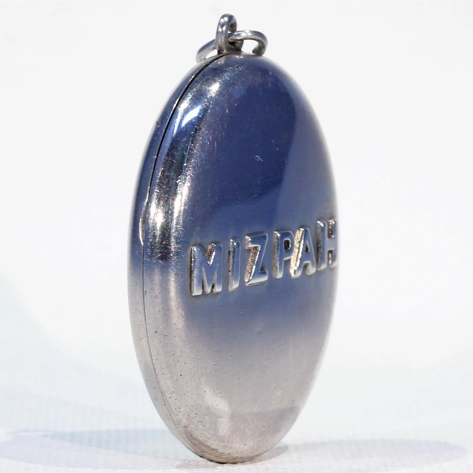 Victorian Silver Oval Mizpah Locket Pendant