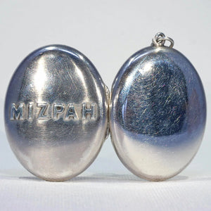 Victorian Silver Oval Mizpah Locket Pendant