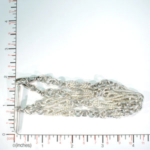 Victorian Silver Watch Chain Intricate Link Necklace