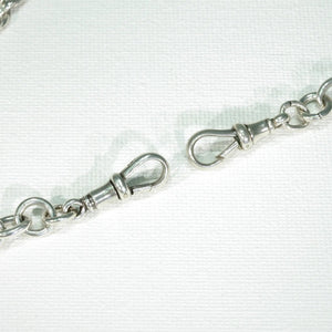 Victorian Silver Watch Chain Intricate Link Necklace