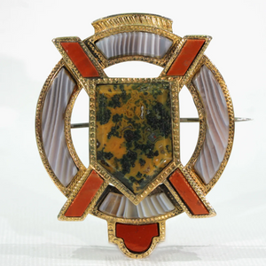 Victorian St. Andrews Cross Scottish Brooch Pin
