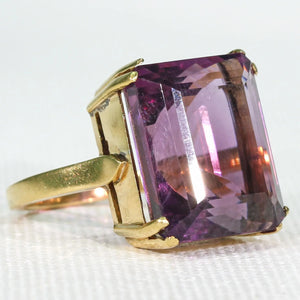 Vintage Amethyst Gold Cocktail Ring 16ct