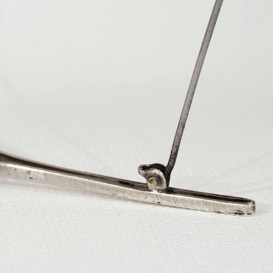 Vintage Art Deco Silver Butterfly Wing Bar Brooch Pin