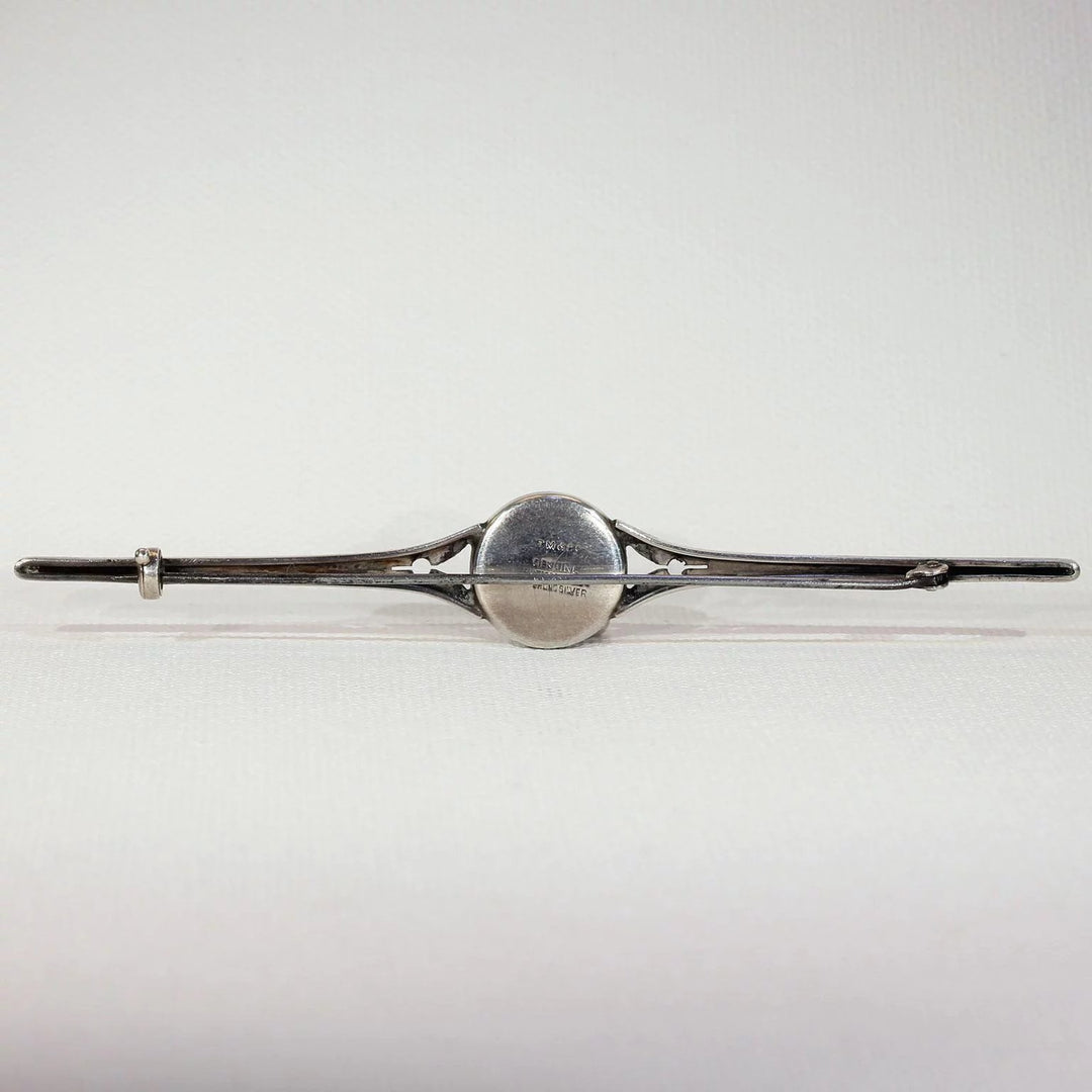 Vintage Art Deco Silver Butterfly Wing Bar Brooch Pin