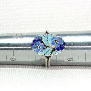Vintage B. Instone Silver Blue Enameled Ring
