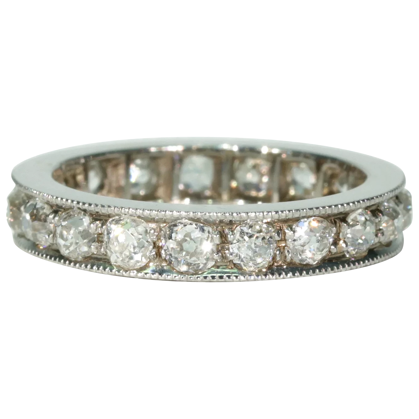 Vintage Old European Cut Diamond Eternity Ring Wedding Band