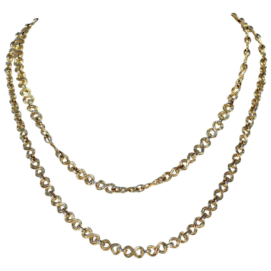 Vintage 18k Gold French Long Chain Necklace 34 inches