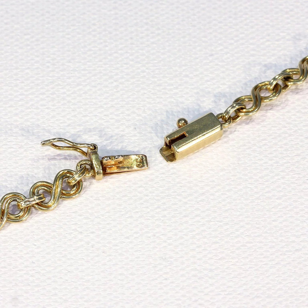 Vintage 18k Gold French Long Chain Necklace 34 inches