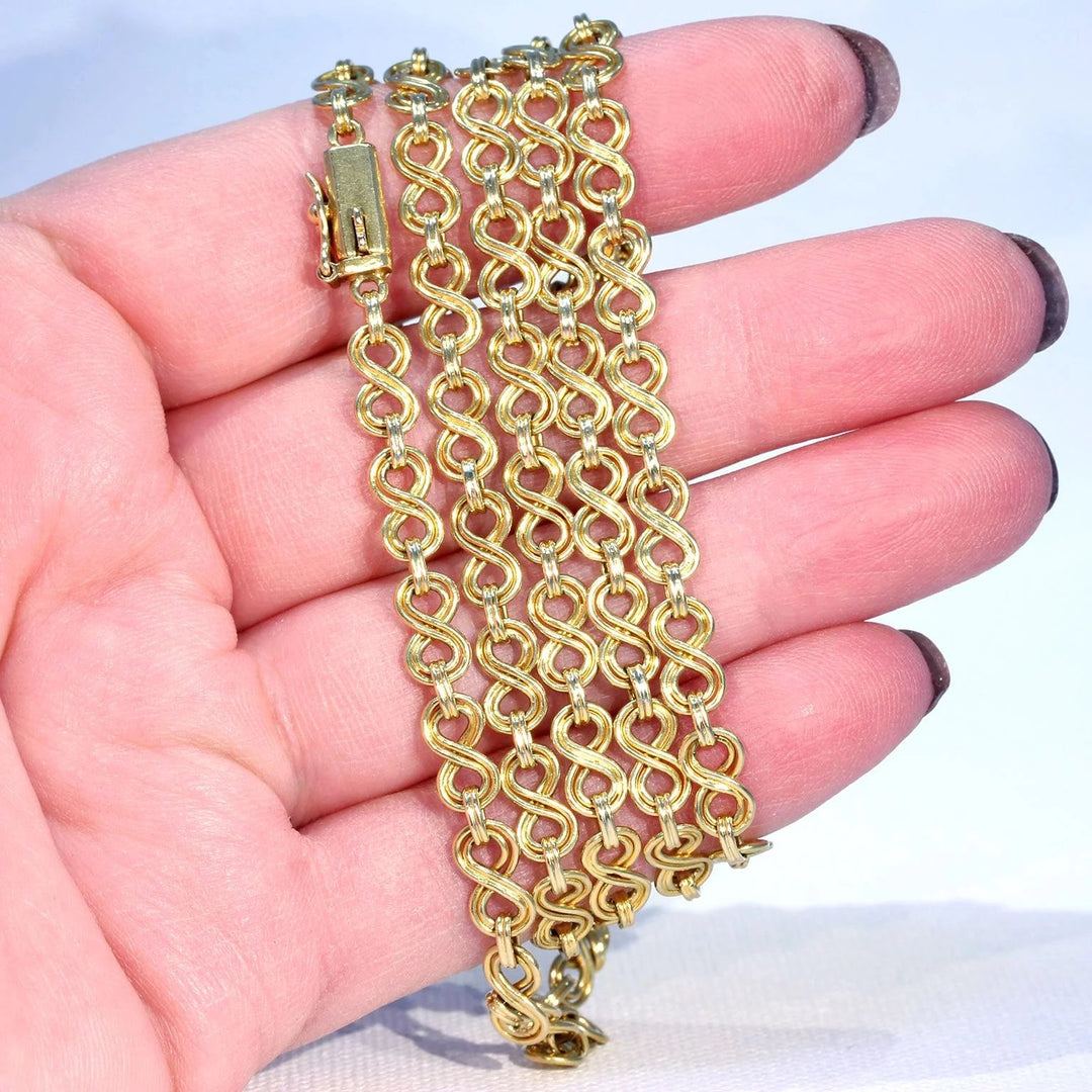 Vintage 18k Gold French Long Chain Necklace 34 inches