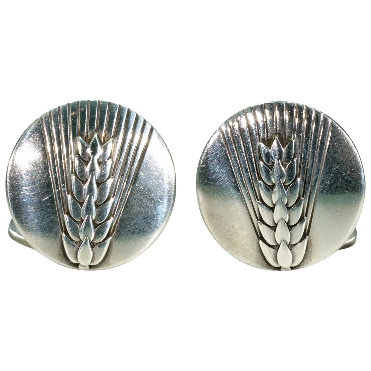 Vintage Georg Jensen Wheat Sheaf Silver Cufflinks Victoria Sterling