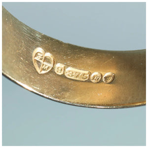 Vintage Gold Garnet Buckle Ring London 1967