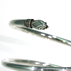 Vintage Mexican Silver Snake Bangle Bracelet Coil