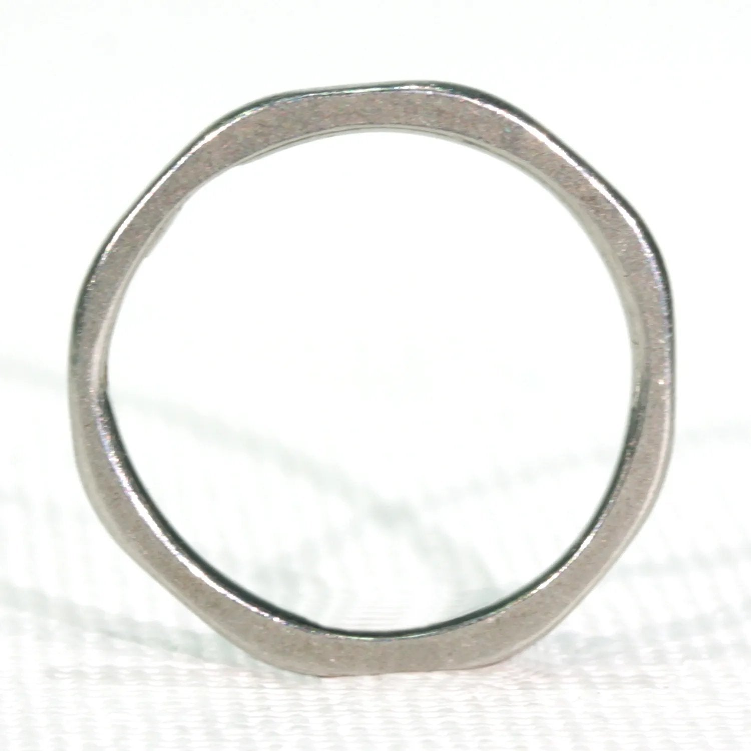 Vintage Octagonal Wedding Band Ring Platinum Size 5.25