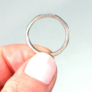 Vintage Octagonal Wedding Band Ring Platinum Size 5.25
