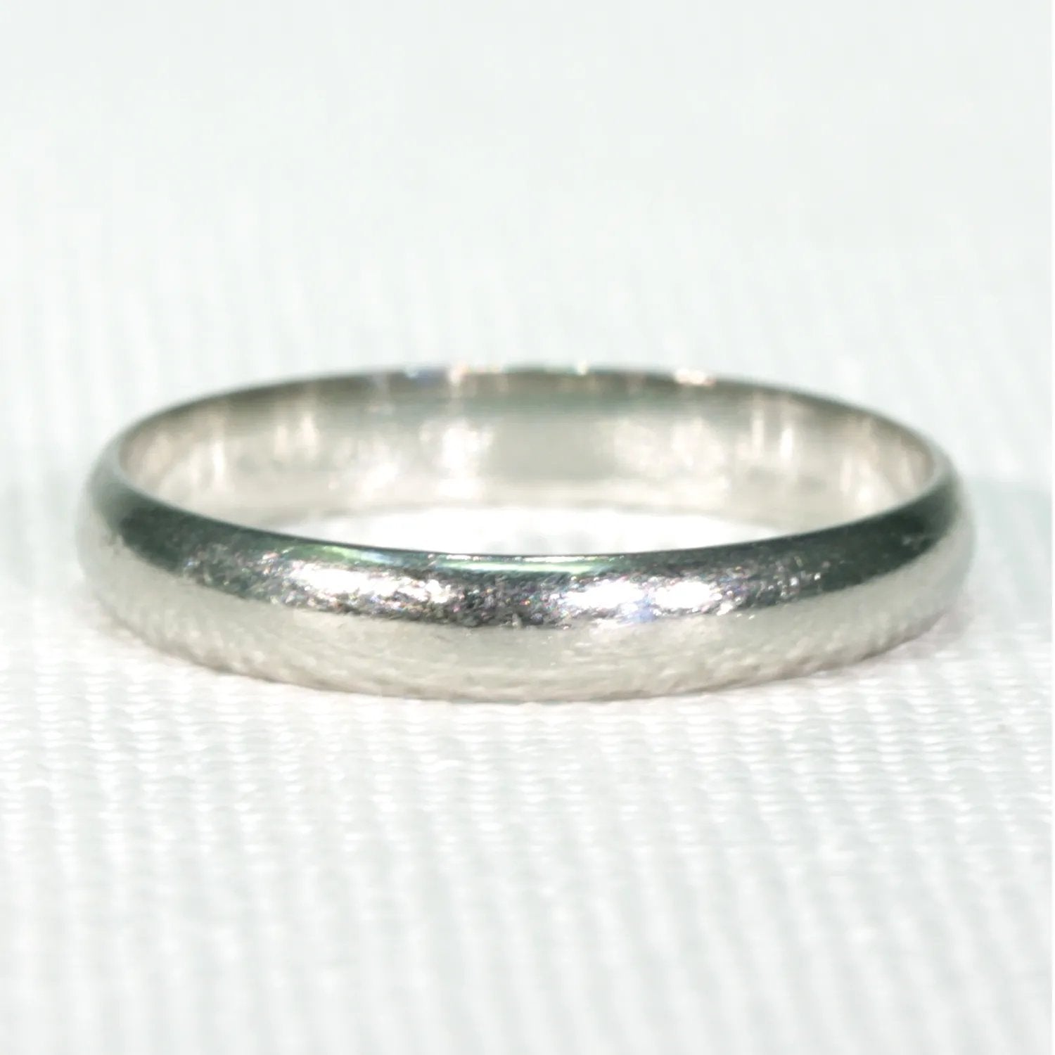 Vintage Platinum Wedding Band Ring Size 6.5 Victoria Sterling