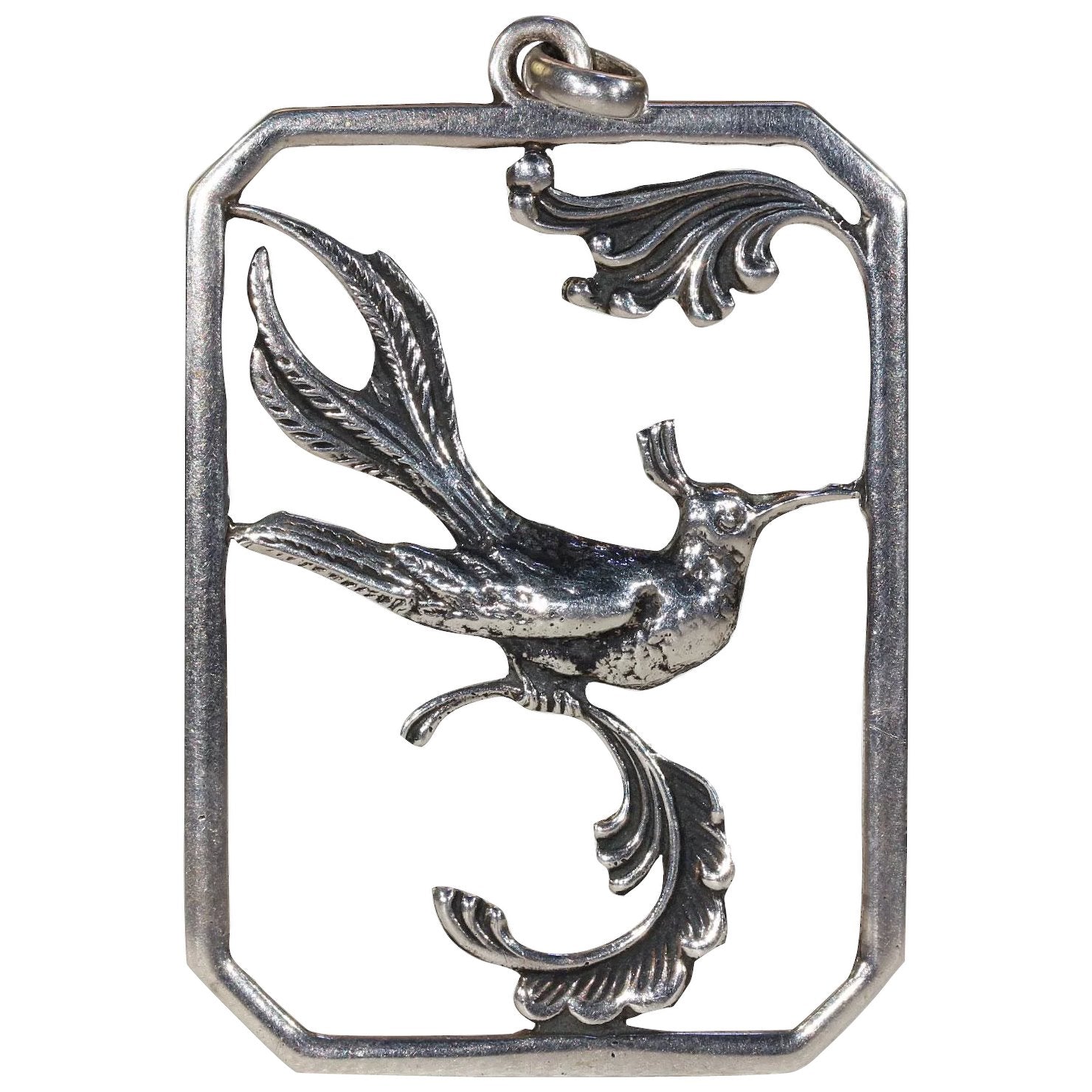 Vintage Silver Danish Bird of Paradise Pendant