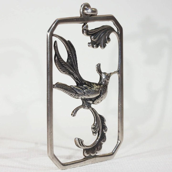 Vintage Silver Danish Bird of Paradise Pendant