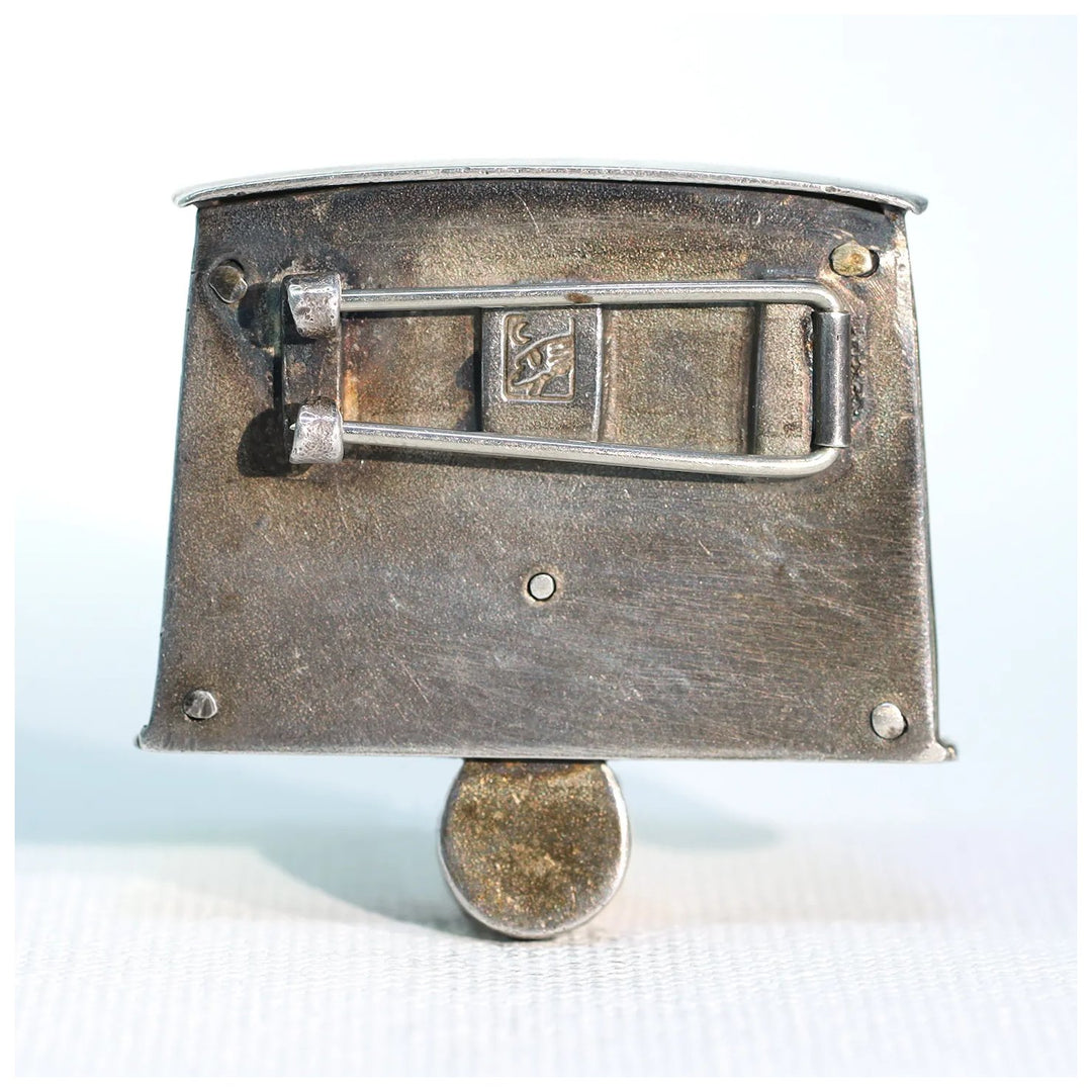 Vintage Silver Moonstone Art Brooch Pin