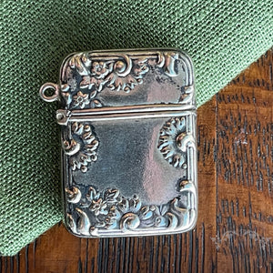 Antique Sterling Silver Stamp Box Pendant